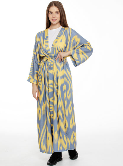 Long adras robe "Golden Sky" - Oriental Magic Chest