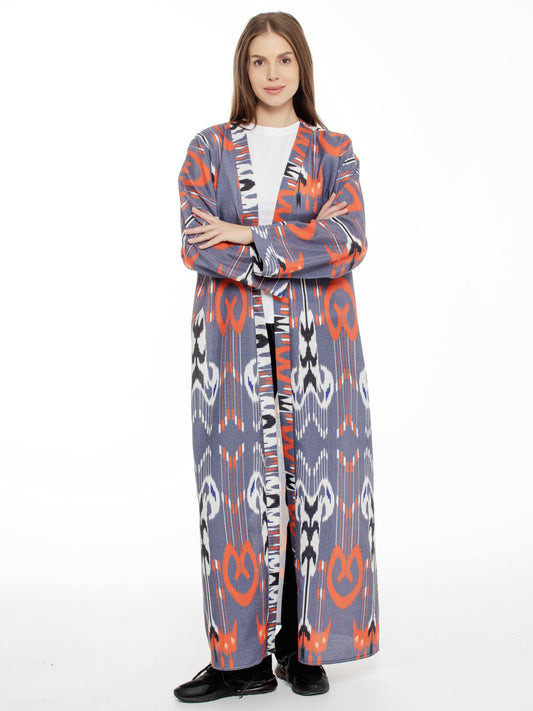 Long adras robe, ikat dress, silk bliss robe - Oriental Magic Chest