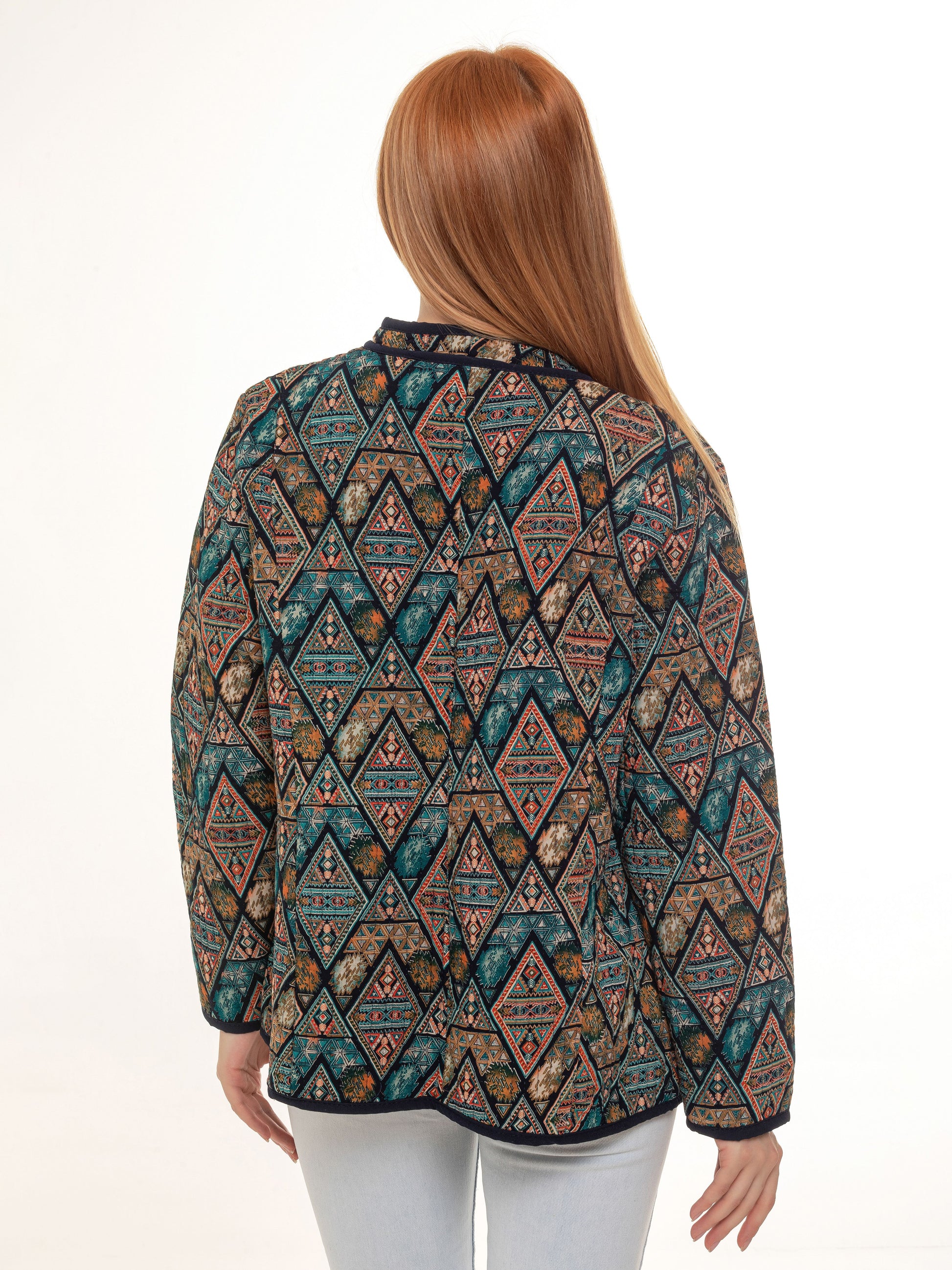 asian jacket pyramid, cotton jacket, oriental print, hand made blazer, women's jacket