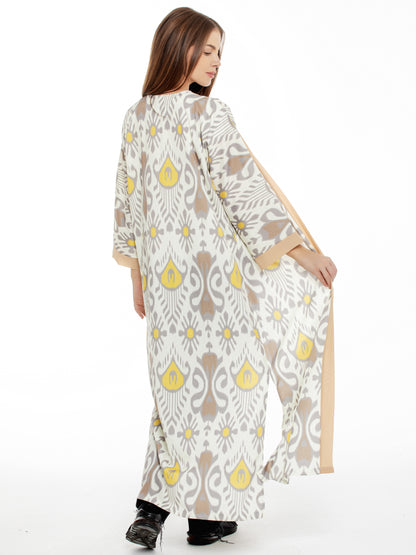 ultra light ultra thin robe made of cotton silk, oriental print