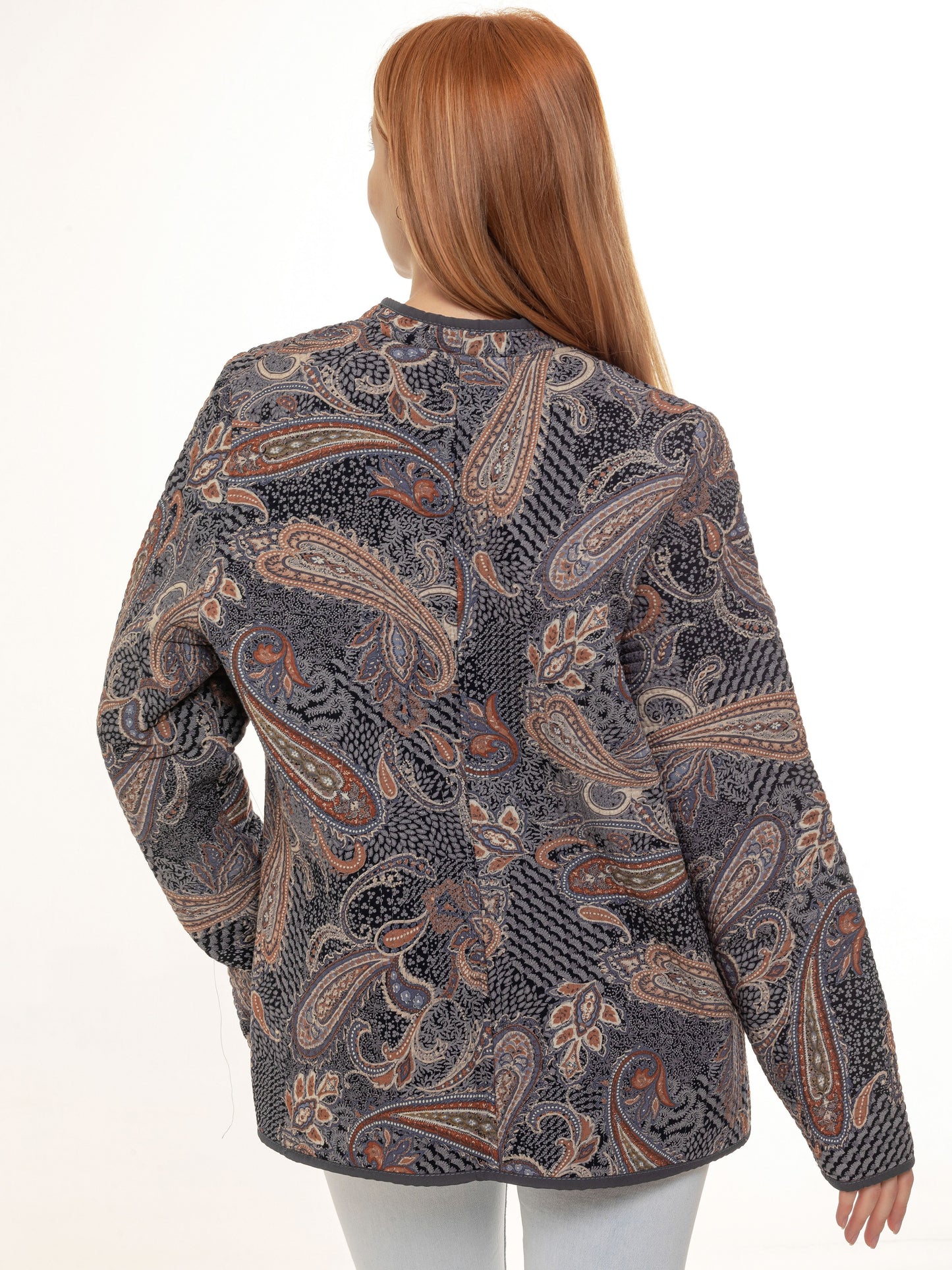 asian jacket silver phoenix, cotton jacket, oriental print, hand made blazer for women