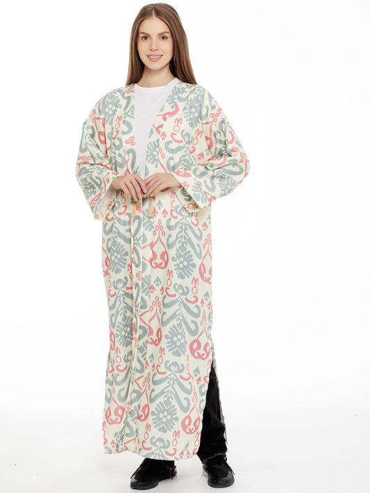 Uzbek adras long robe, ikat dress - Oriental Magic Chest